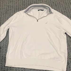 White Nautical quarter zip pullover
